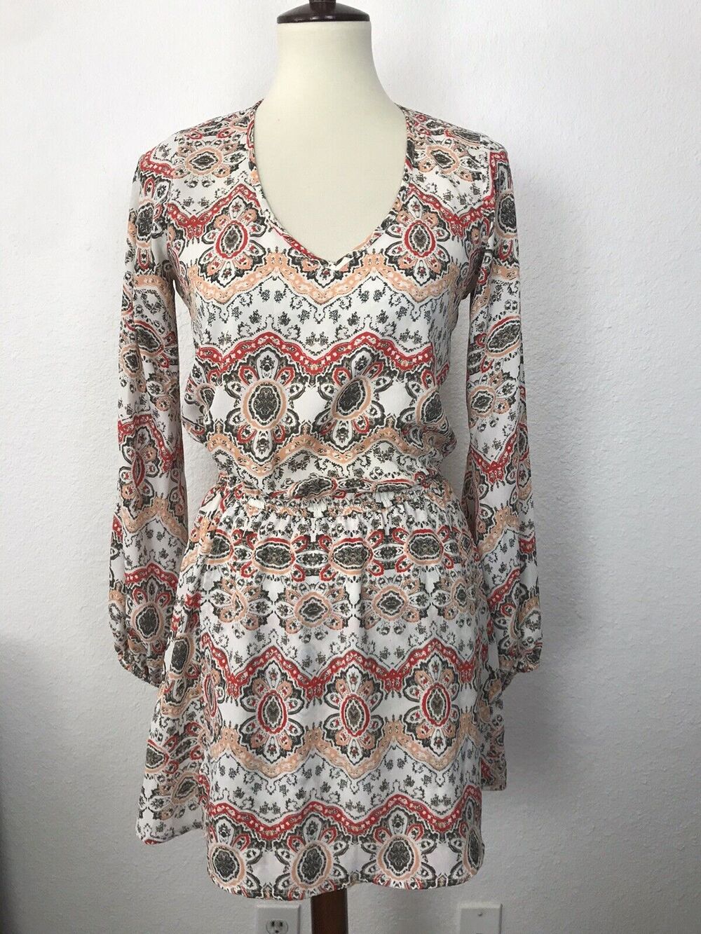 Revolve Show Me Your Mumu V Neck Multicolor Print Mini Dress